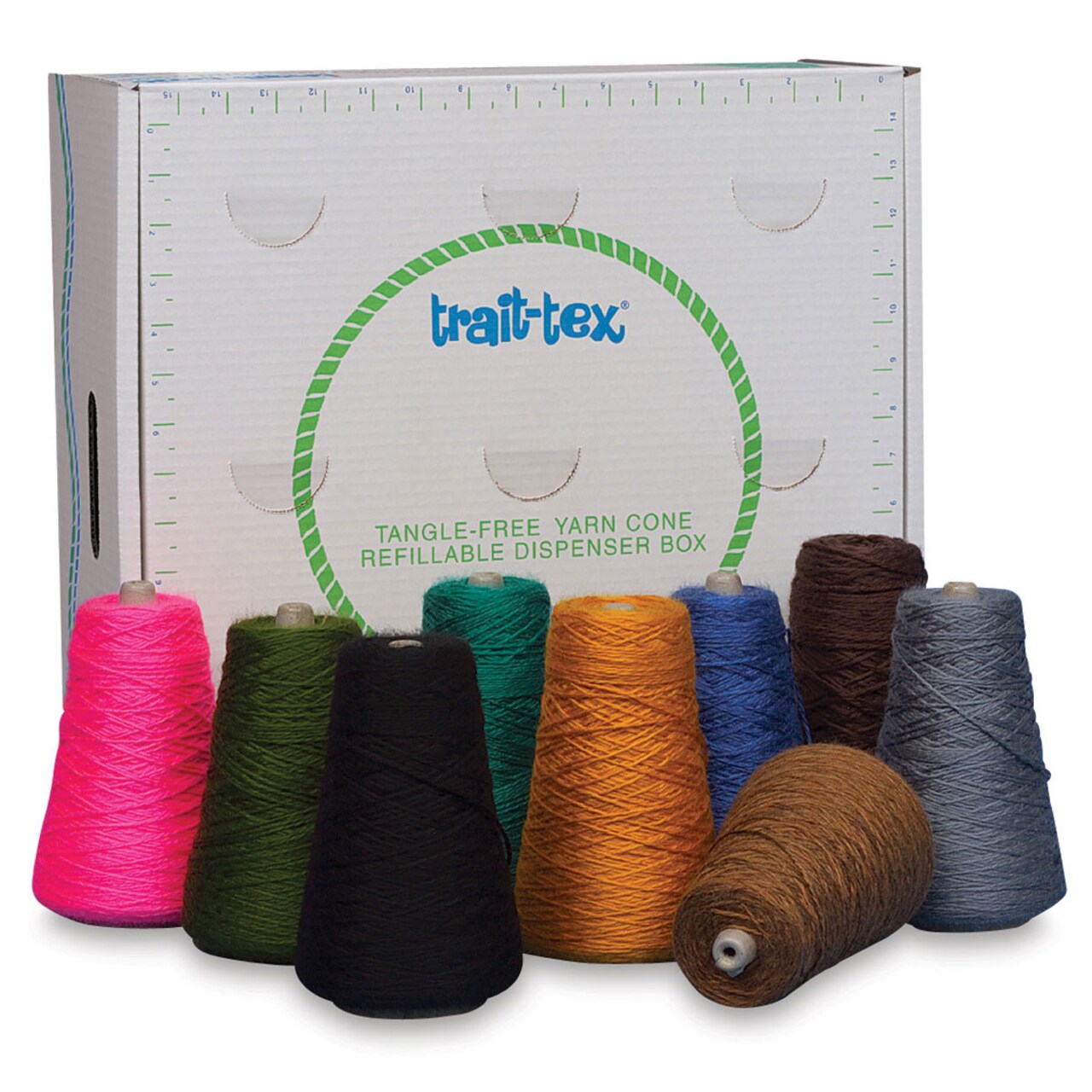 Trait-Tex Standard Weight Yarn - 8 oz, 2-Ply, Set of 9, Assorted Intermediate Colors